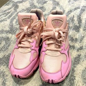 Adidas pink running shoes